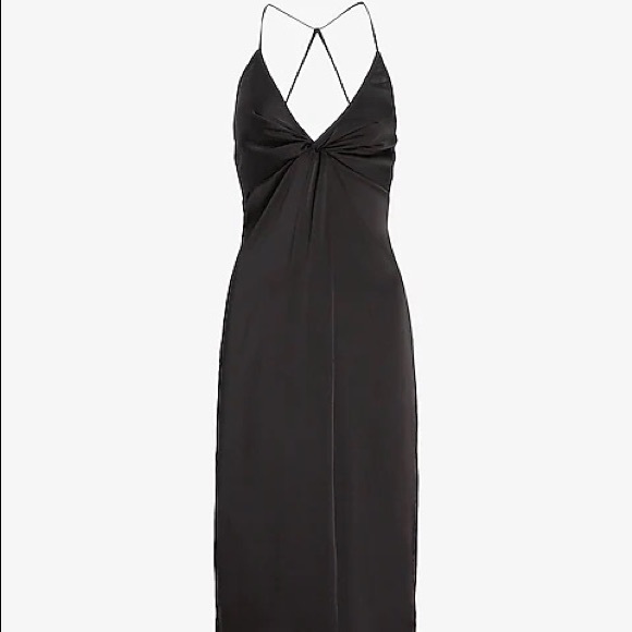 Express Satin Twist Front Slip Dress - Picture 3 of 4